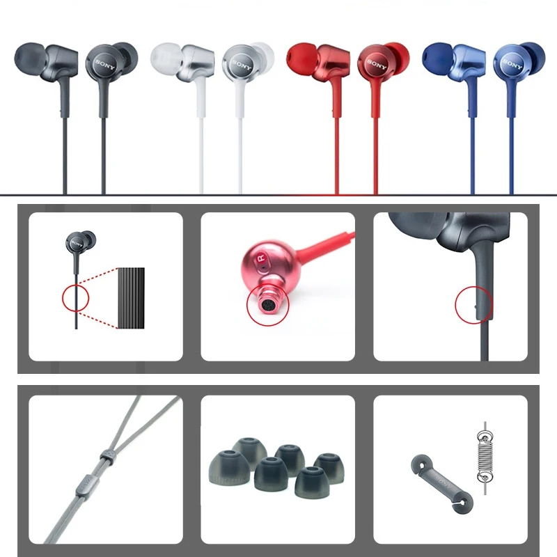 MDR EX250AP 3 5 мм L гнущиеся в ухо наушники музыкальные неодимовые драйверы для Iphone