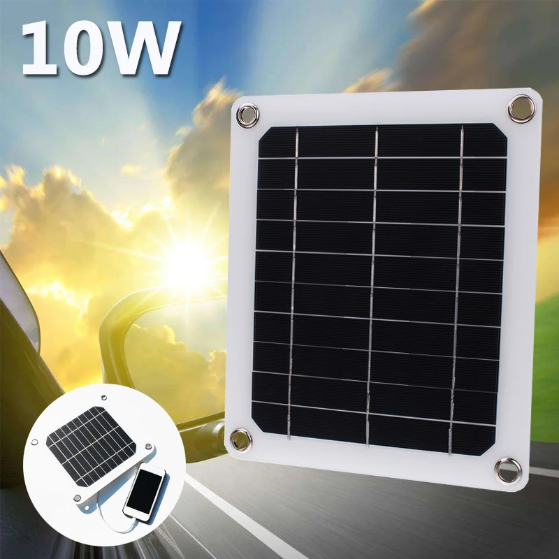 

10W 5V 1A Solar Panel Portable Power Bank Board External Battery Charging Solar Cell Board DIY Clips Outdoor Travelling