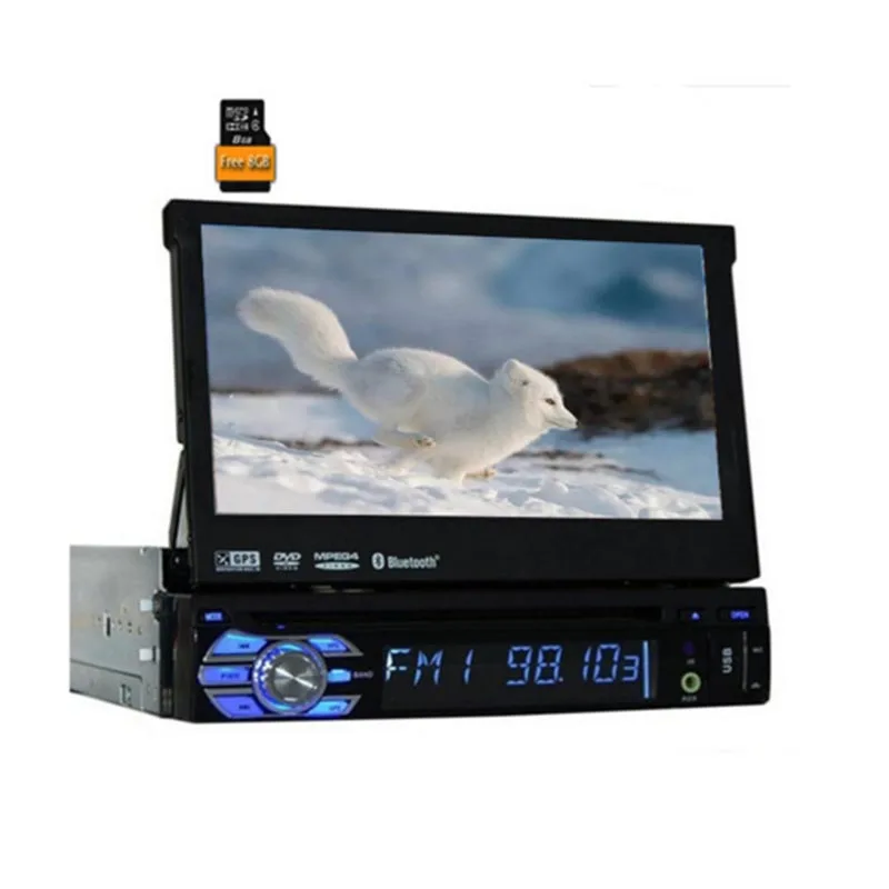 Sale Car Electronic 1 din Car CD DVD Player GPS Navigation 7inch 1din Car Radio In Dash Stereo Video Free 8GB GPS Map+ USB+SD 1