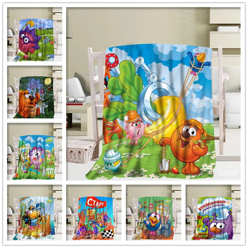 

Custom Smeshariki Hot Sale Blanket TR/ Flannel Fleece Fabric Blanket New Year Decoration Comfortable Warm Super Soft Bedroom