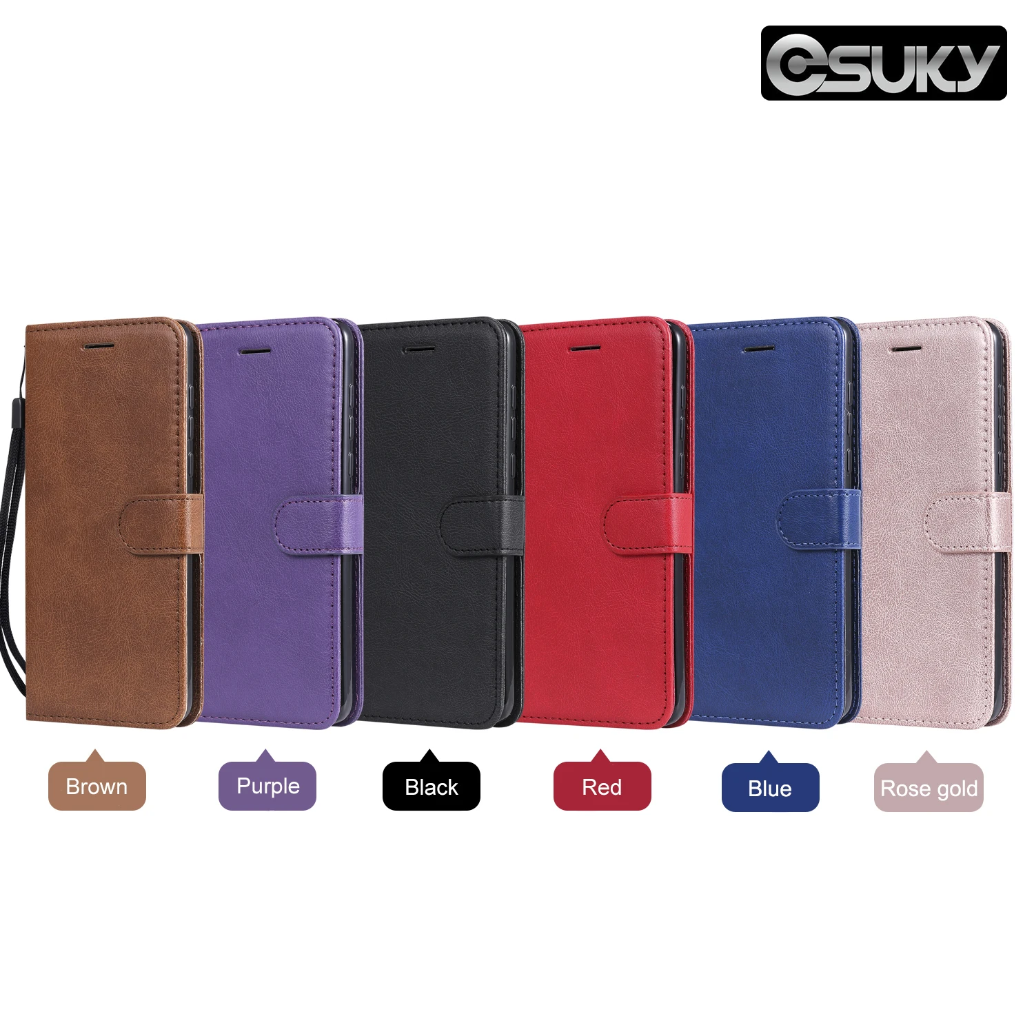 

Leather Flip Case for iPhone xs max xr x xs 8 7 PU Leather Holster Wallet Cover Pure Blue Purple Red Rose Gold Stand Phone Case