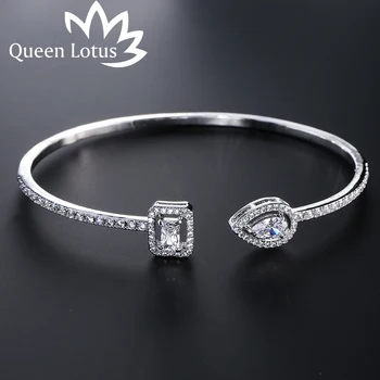 

Queen Lotus 2018 Charms Bracelet Fashion Luxury Shine Crystal Korean Water Drop Cubic Zirconia Exquisite Bracelets For Women