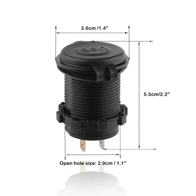 USB разъем 12 В до 5 В 12-24 в USB зарядное устройство мотоцикл двойной USB разъем зарядное устройство адаптер питания розетка мощность с светодиодный