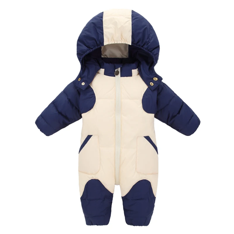 

Winter Newborn Baby Clothes Down Jackets Snowsuit Infant Baby Romper White duck down coat with Hat for Baby Boys Overalls IY337