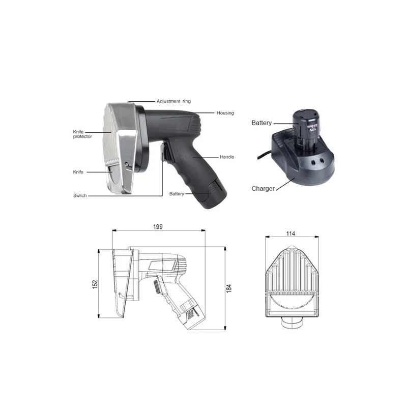 Food Processor Meat Shawarma Wireless Kebab Slicer with Battery  Doner Knife Turkey Electric Gyros Cutting Meat Food Machine
