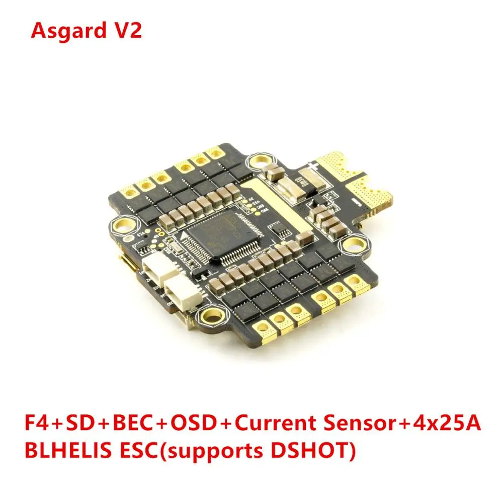 

Asgard V2 OMNIBUS F405 AIO Flight Controller 4pcs BLHELI_S ESC on one PCB OSD SD Card Current Sensor BEC DSHOT J_H_15 Firmware