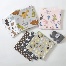 160x50 см милые животные, собака, кролик, динозавр, саржевая ткань из чистого хлопка, DIY детское постельное белье, пододеяльник, наволочка, чехол, ткань 160 г/м