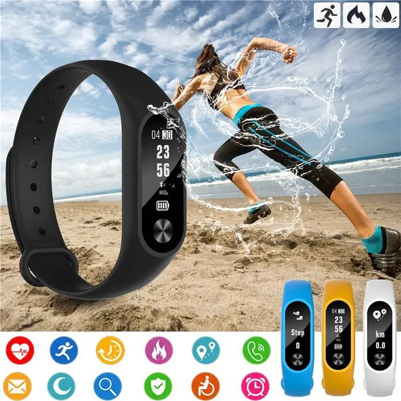OUTMIX 9 цветов M2 Смарт часы ремешок замена Android IOS Bluetooth шаг подсчет калорий автоматический