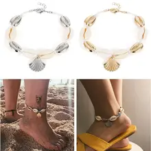 Boho Лето Морская раковина ножной браслет Приморский ноги цепь Женская мода ювелирные изделия