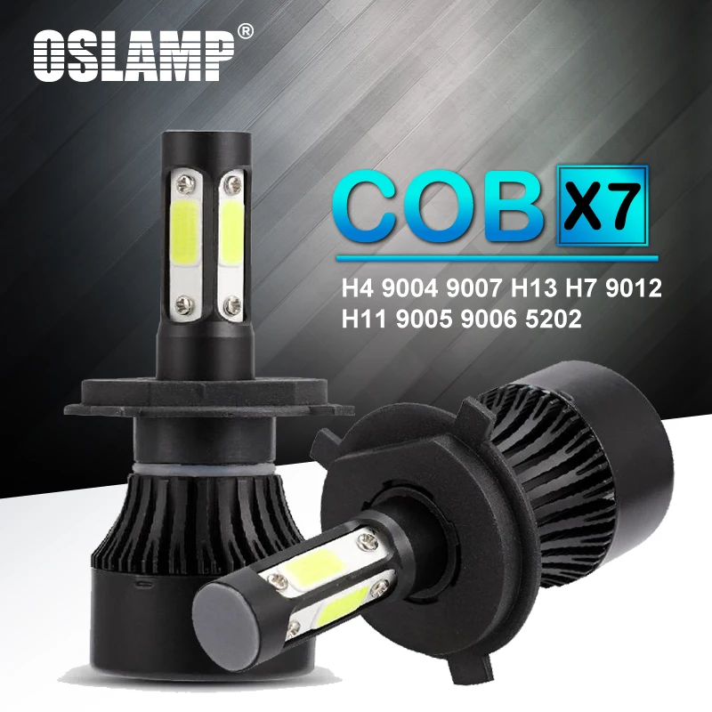 Oslamp 2 шт. H4 Led H7 H11 9004 9007 H13 9005 9006 9012 5202 Авто X7 серии автомобильных фар 100 Вт 10000lm Автоматическая головная фара 6500K