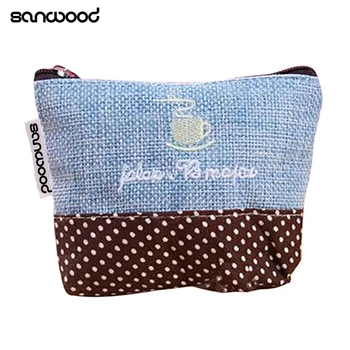 

2016 New Design Mini Coin Purse Retro Cotton Handbag Pouch Wallet Money Bag Case Zipper Closure Gifts 9R54