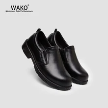 WAKO Chef Shoes Men Anti-Skid Non-Slip Kitchen Cook Work Shoes Black Leather Shoes For Hotel Restaurant Hospital Factory 9802 WAKO Chef Shoes Men Anti-Skid Non-Slip Kitchen Cook Work Shoes Black Leather Shoes For Hotel Restaurant Hospital Factory 9802