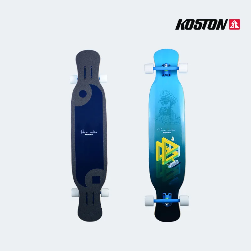 Goede Koston Professionele Lange Board Deck Voltooit Skateboard Bamboe amp; Canadese Maple Gemengde 44.88 Inch Dubbele Rocker Skateboard LB024 4