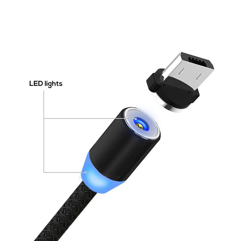 LED USB مغناطيسي صغير كبل شحن سريع كابل شحن الروبوت نوع-C الهواتف الذكية أقراص ل سامسونج هواوي Xiaomi