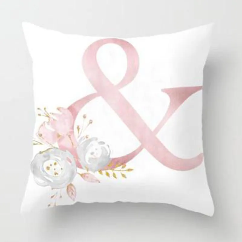 pillow covers for sofa nordic Alphabet Flowers  Sofa Car Pillow Cover Print Floral pillowCase Home Decor almofada coussins