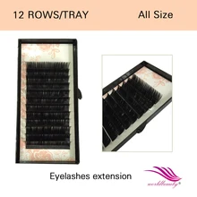 Free shipping! 0.05mm all length J/B/C/D curl individual nature silk faux mink eyelash extension 10 trays/lot