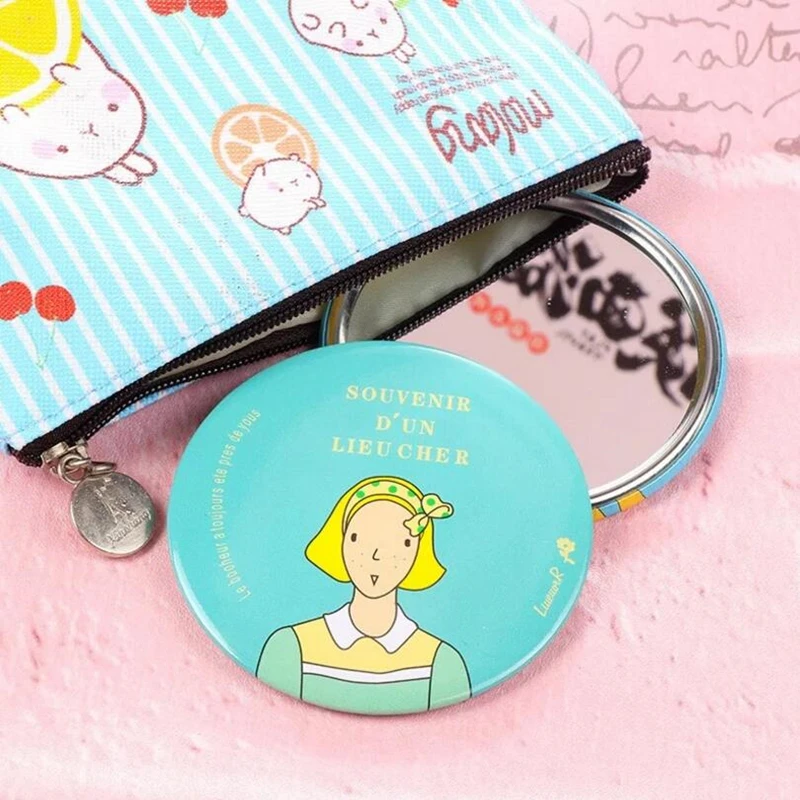 24pcs/lot Cute Small Round Metal Cosmetic Poket Mirror Makeup Accessories Beauty Tools Portable for Mirrors Bag|Зеркала для макияжа|