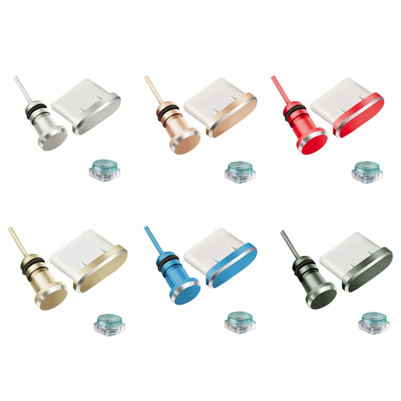 

New Metal Micro USB Charging Port Earphone Port Dust Plug Android Mobile Phone 3.5mm Headset Stopper Retrieve Card Pin
