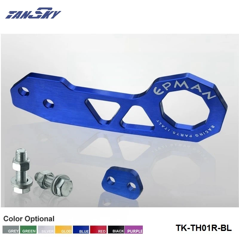 Заготовка алюминиевый задний буксировочный крюк Universalcar такой как для Skyline 200SX R33 S13 S14 TK-TH01R - Название цвета: Синий