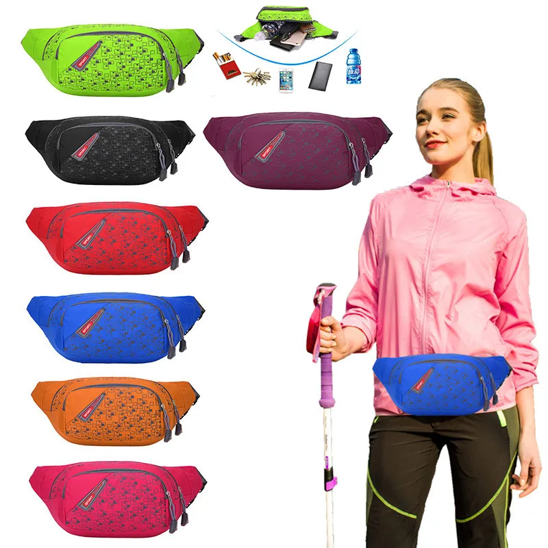 

Waterproof Running Bum Bag Travel Handy Hiking Sport Fanny Pack Waist Belt Zip Pouch Adjustable Strap Sport Waist Bag for safety