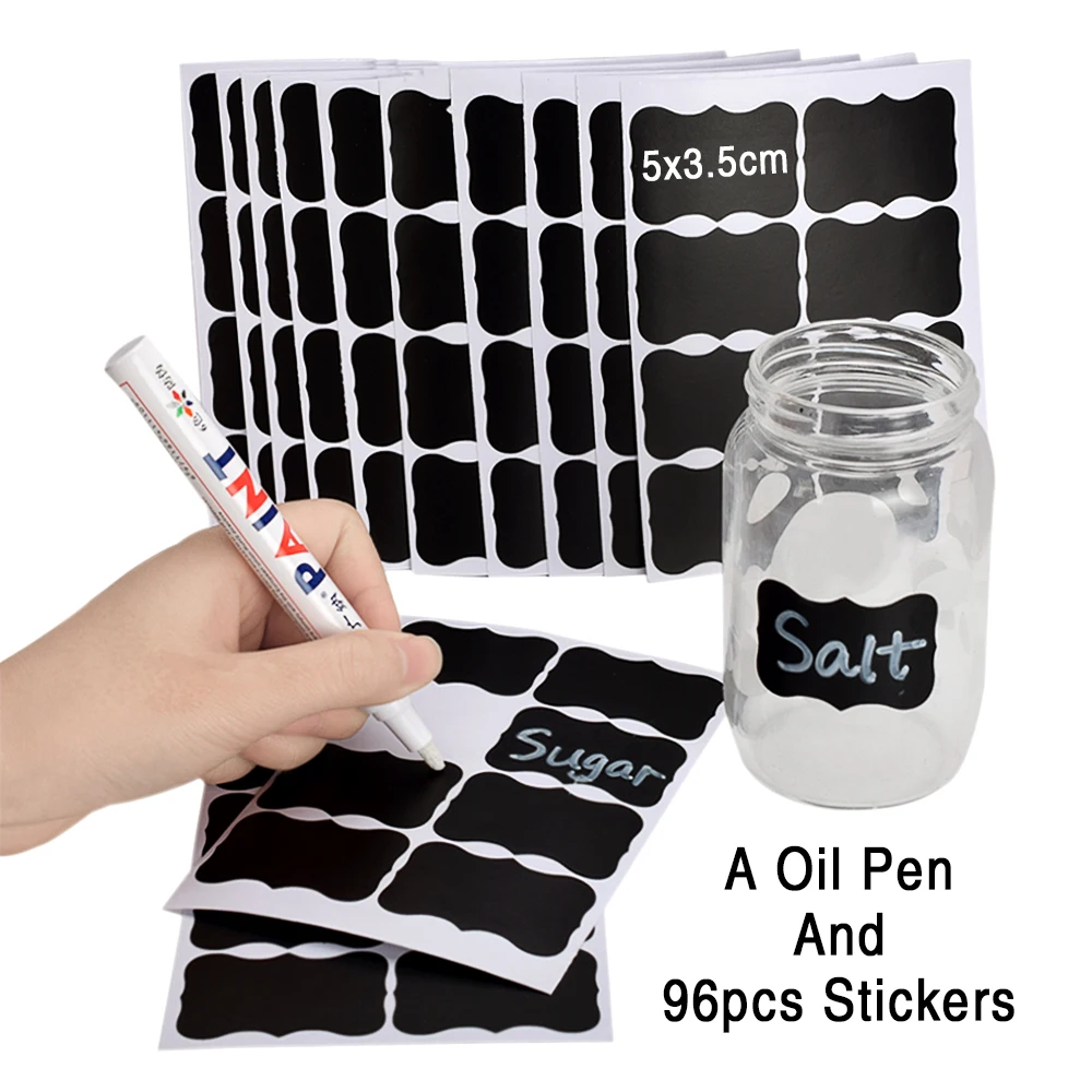 96 шт. многоразовые банки для конфет и джема|reusable stickers|kitchen ruleskitchen sticker |
