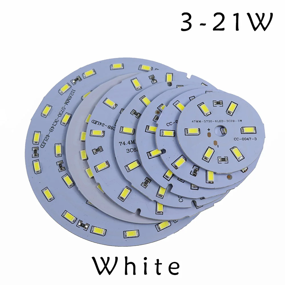 Супер яркий SMD5730 PCB 12 В 100лм/Вт лампа 3 Вт 5 Вт 7 Вт 9 Вт 12 Вт 15 Вт 21 Вт светодиодные лампы белый/теплый белый для кемпинга/домашнего освещения 10 шт./лот