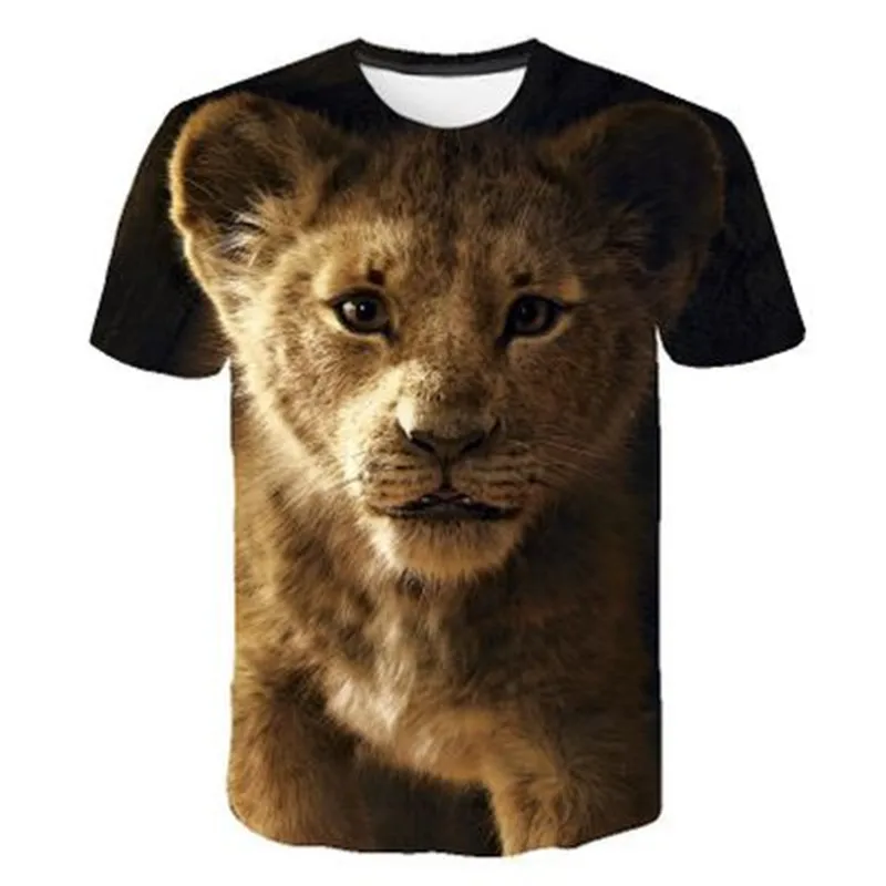 

2019 New summer Animation Kids 3D Printed Children lion Cartoon T-shirts Casual Short sleeve Tops Boy/girl clothing