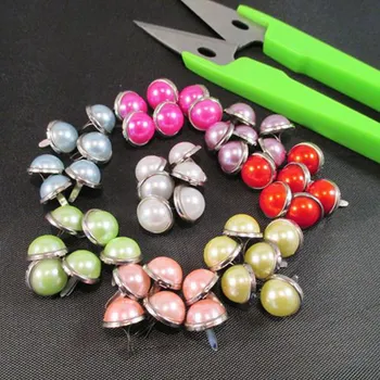 

wholesale DIY multicolor 12mm Scrapbooking pearl Brads (100pcs/Lot)