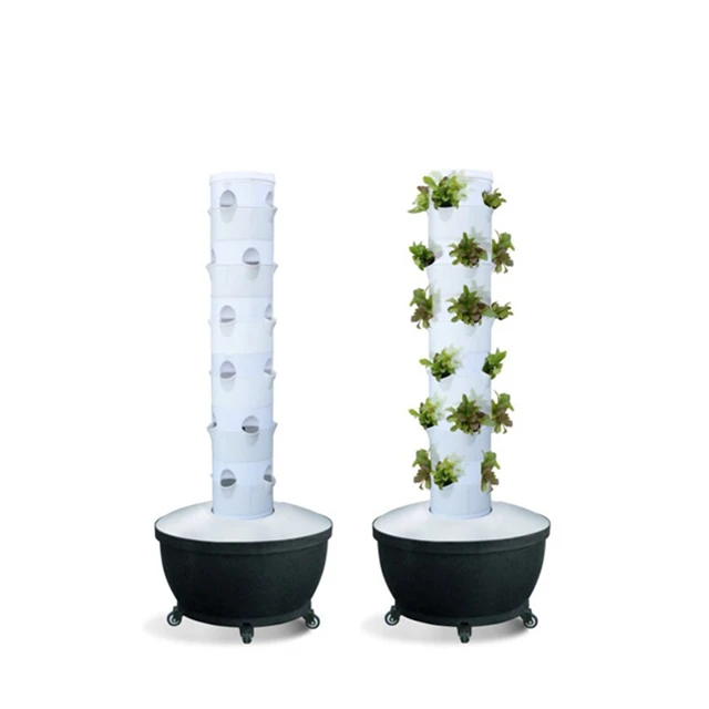 Advanced aeroponic tower garden growing systems for leafy greensin
