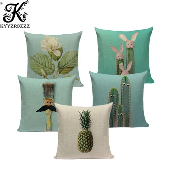 

Botanical pillow decorative cushion covers 45Cmx45Cm Square Lounger For The Beach Printed throw pillows Custom pillow cove