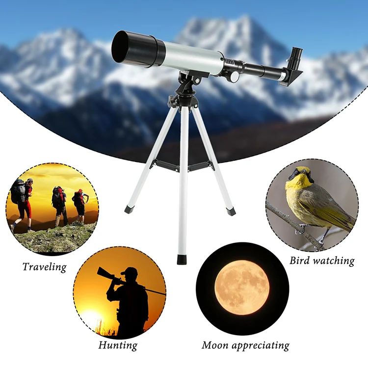 Outdoor Monocular Space 360 degrees Spotting Scope 50mm telescopic Astronomical Telescope With Portable Tripod 