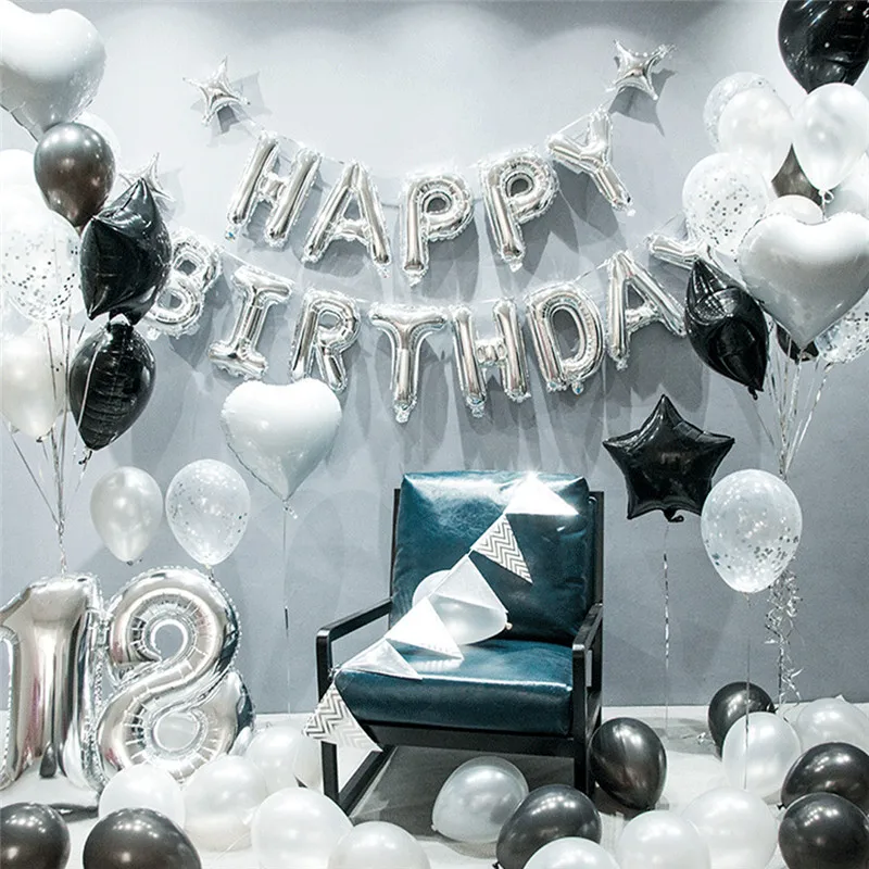 Foil-Happy-Birthday-Letter-Balloons-silver-star-air-ballon