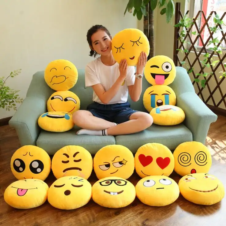 

30cm Cute Emoji Pillow Smiley Face Pillow Chair Cushion Decorative Pillows Soft Emotion Cushion for Sofa Coussin Home Textile