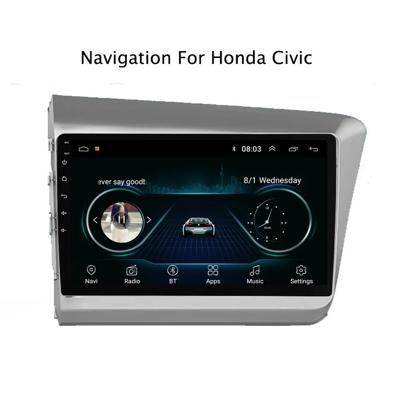 NaviTopia Android 8 1 автомобильный DVD gps мультимедийный аудио плеер для Honda Civic 2012-2015
