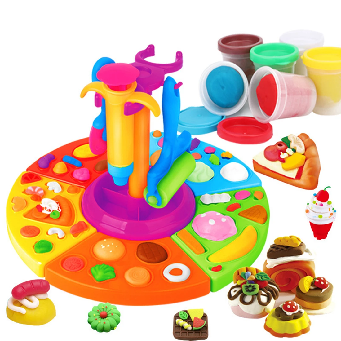 

Surwish Children Play & Pretend Toy 3D DIY Colored Clay Plasticine Ice-cream Car Playset - Color Random