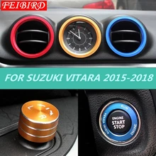 Per Suzuki Vitara Escudo 2015-2019 ABS Styling Auto Aria Condizionata Presa di CORRENTE Vent Anello di Copertura Trim Rosso Blu in Fibra di carbonio