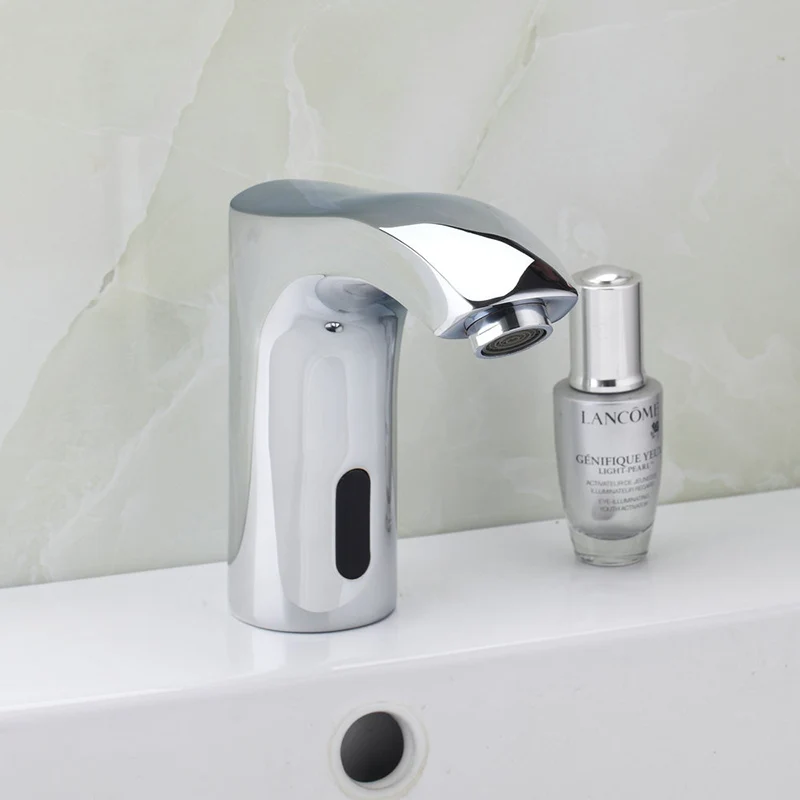 Luxury New Modern Chrome Polished Faucets Brushed Waterfall Bathroom kitchen Washbasin Tap Automatic