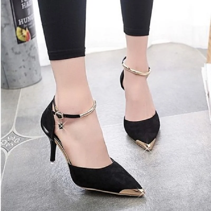 

2018 new women's suede sexy high heels ladies banquet shoes wedding shoes