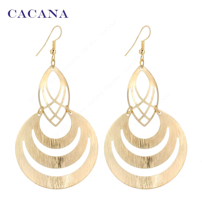 

CACANA Dangle Long Earrings For Women Hollow Fashion Bijouterie Hot Sale No.A123 A124