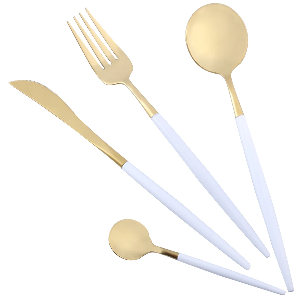16 Pieces Gold Flatware Set 18/10 Stainless Steel Cutlery Gift Set