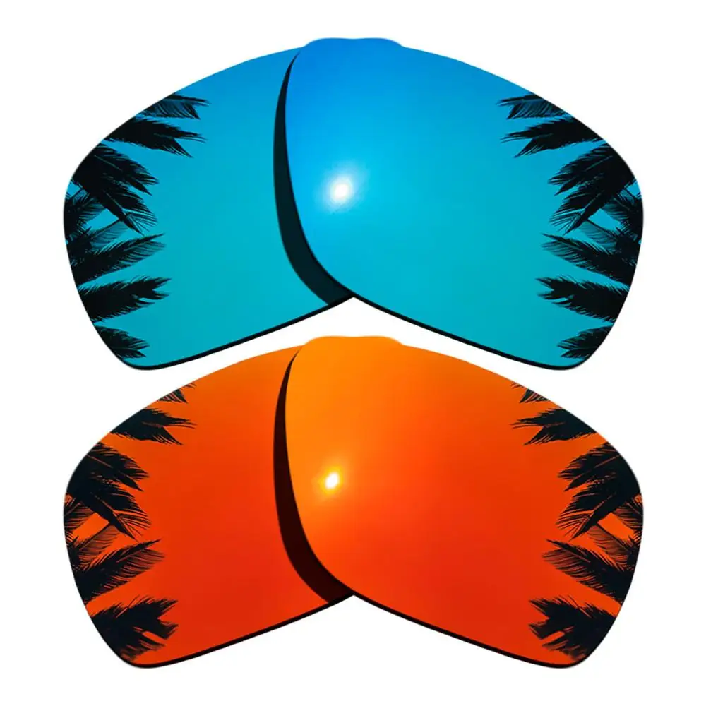Поляризованные зеркальные линзы для замены покрытия для солнцезащитных очков-Оукли отправка 1 рамка разных цветов - Цвет линз: Ice Blue-Orange Red