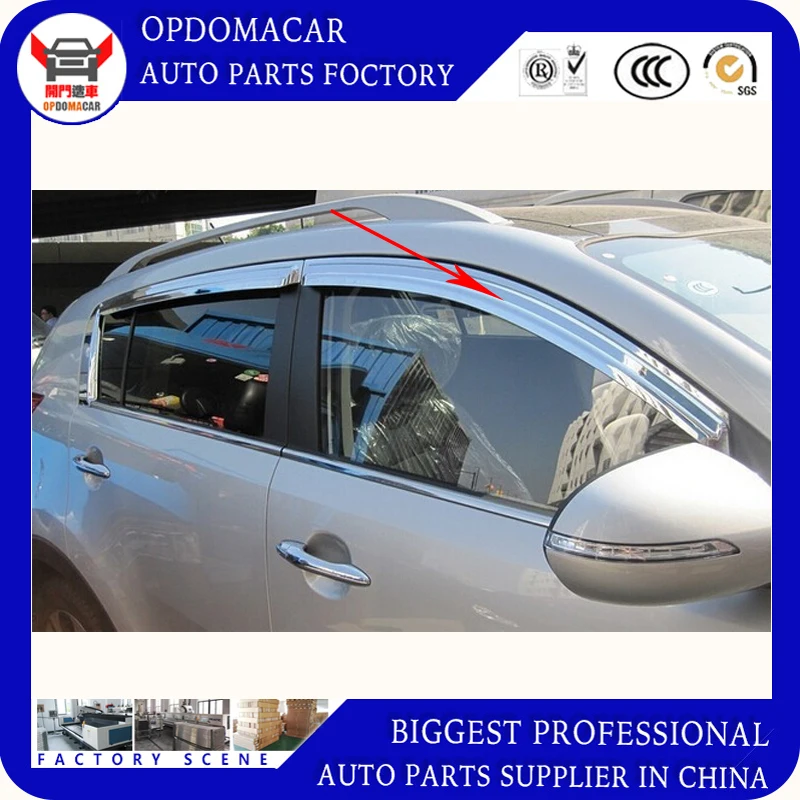 Hot sale 4 Piece ABS plating decorative Awnings shade rain sun wind deflector window visor for SPORTAGE-R 2011-2017 | Автомобили и