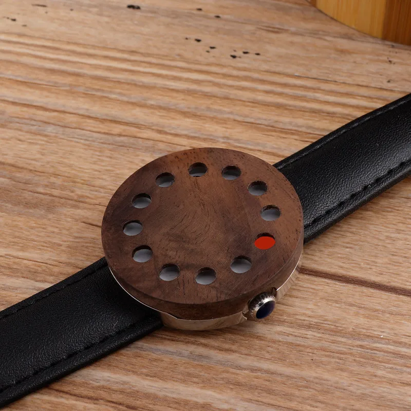 BOBOBIRD 12holes Design Wood Watches Mens Watches Top Brand Luxury Watch With Real Leather Straps as Christmas Gifts