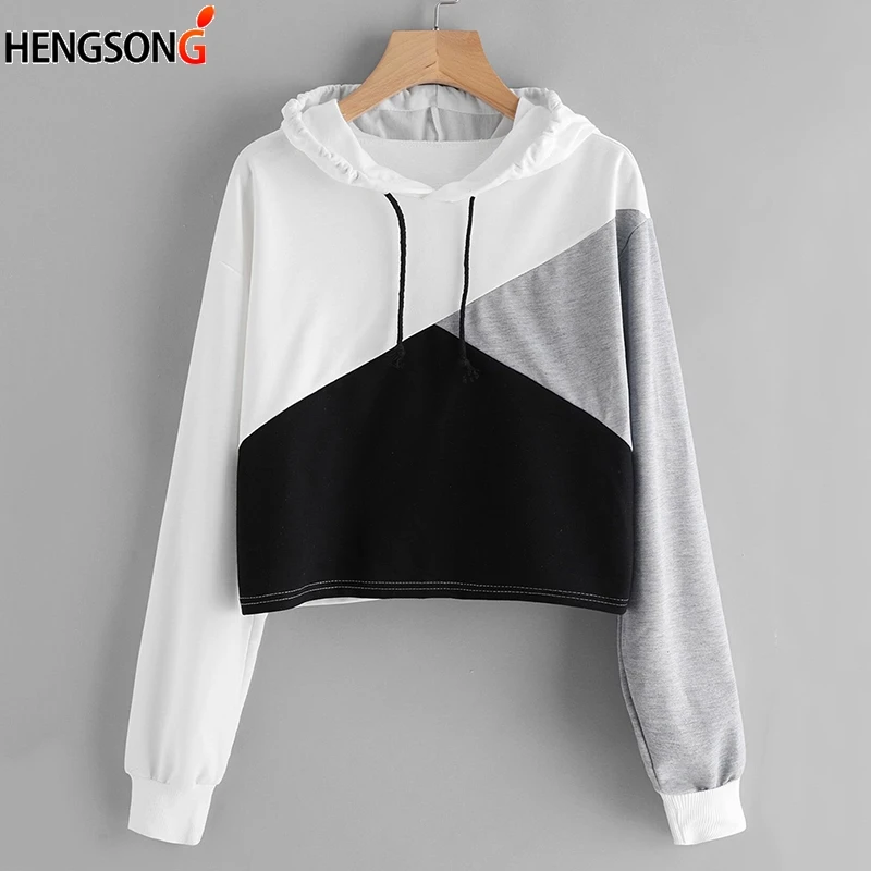 Aliexpress.com : Buy Women Long Sleeve Hoodie Color Block