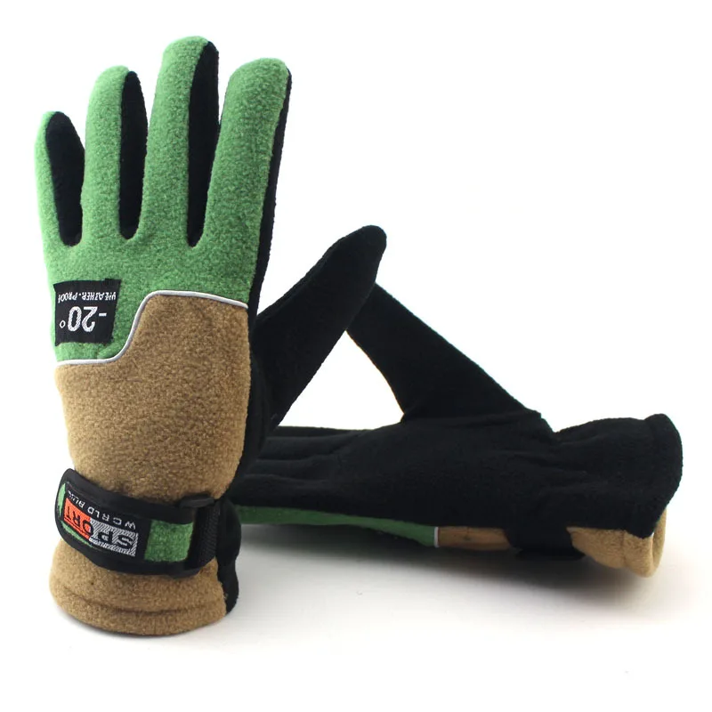 Зимние флисовые теплые перчатки высокого качества, утепленные спортивные перчатки для мужчин и женщин, перчатки для верховой езды AC003 - Цвет: Women green