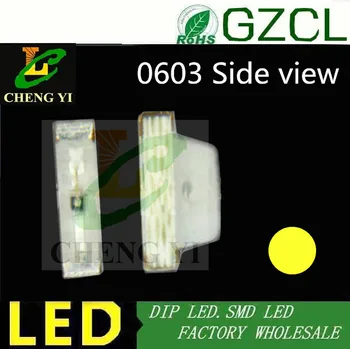 

0603 Side view smd LED DIODE 1.6*0.6mm Chip LED Yellow Surface mounted(CE&Rosh)