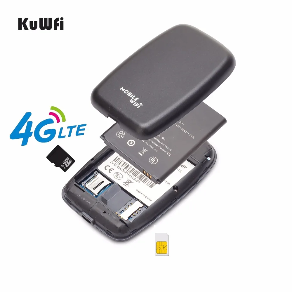 KuWFi разблокированный 3G 4G Wifi роутер Точка доступа Мобильный портативный карманный