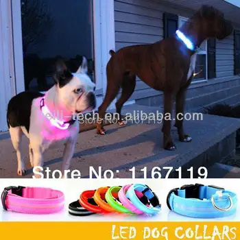 

Wholesale 100pcs/lot Free Shipping Hot sale Safety LED Dog Flashing Collar Puppy Medium Large Dog collar