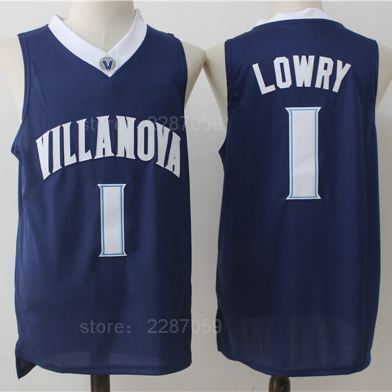 Ediwallen Villanova Wildcats Basketball 1 Kyle Lowry Jersey Men Navy
