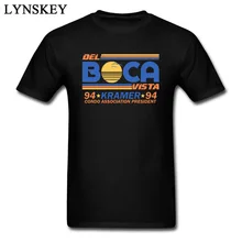 Nueva diversión Seinfeld Del Boca Vista Kramer T camiseta letra impresa Tee camisas para hombre de algodón negro pantalón corto casual-ropa de manga